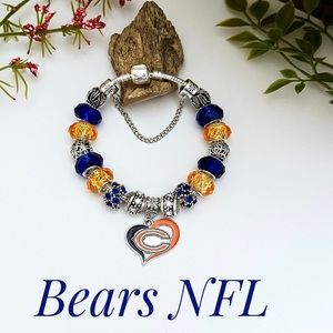 Chicago Bears NFL 925 Sterling Silver Charm Bracelet